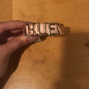 BCBGeneration Pink & Gold Leather “True” Adjustable Bracelet NWT